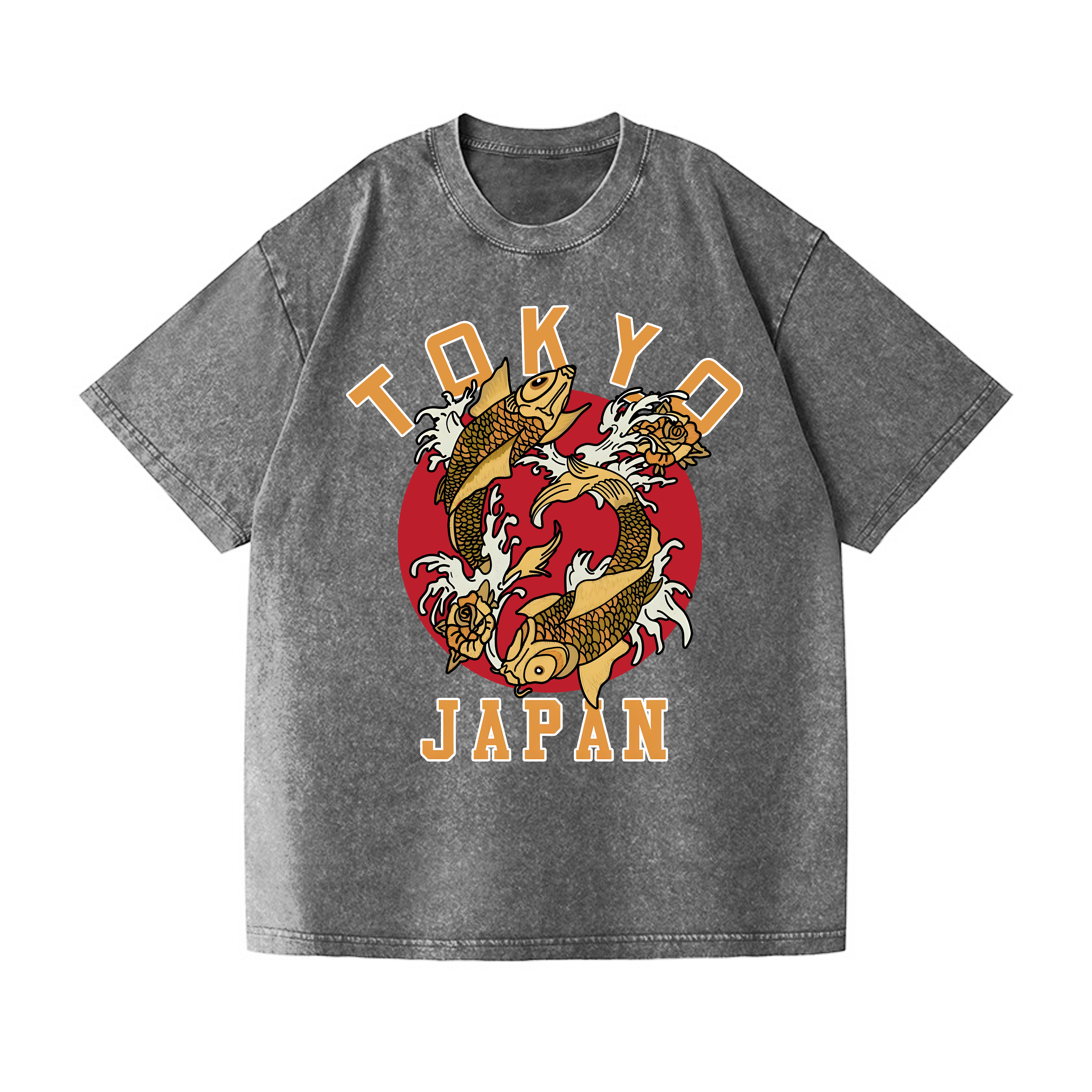 Tokyo Koi Fish Vintage Wash Japanese Design T-Shirt
