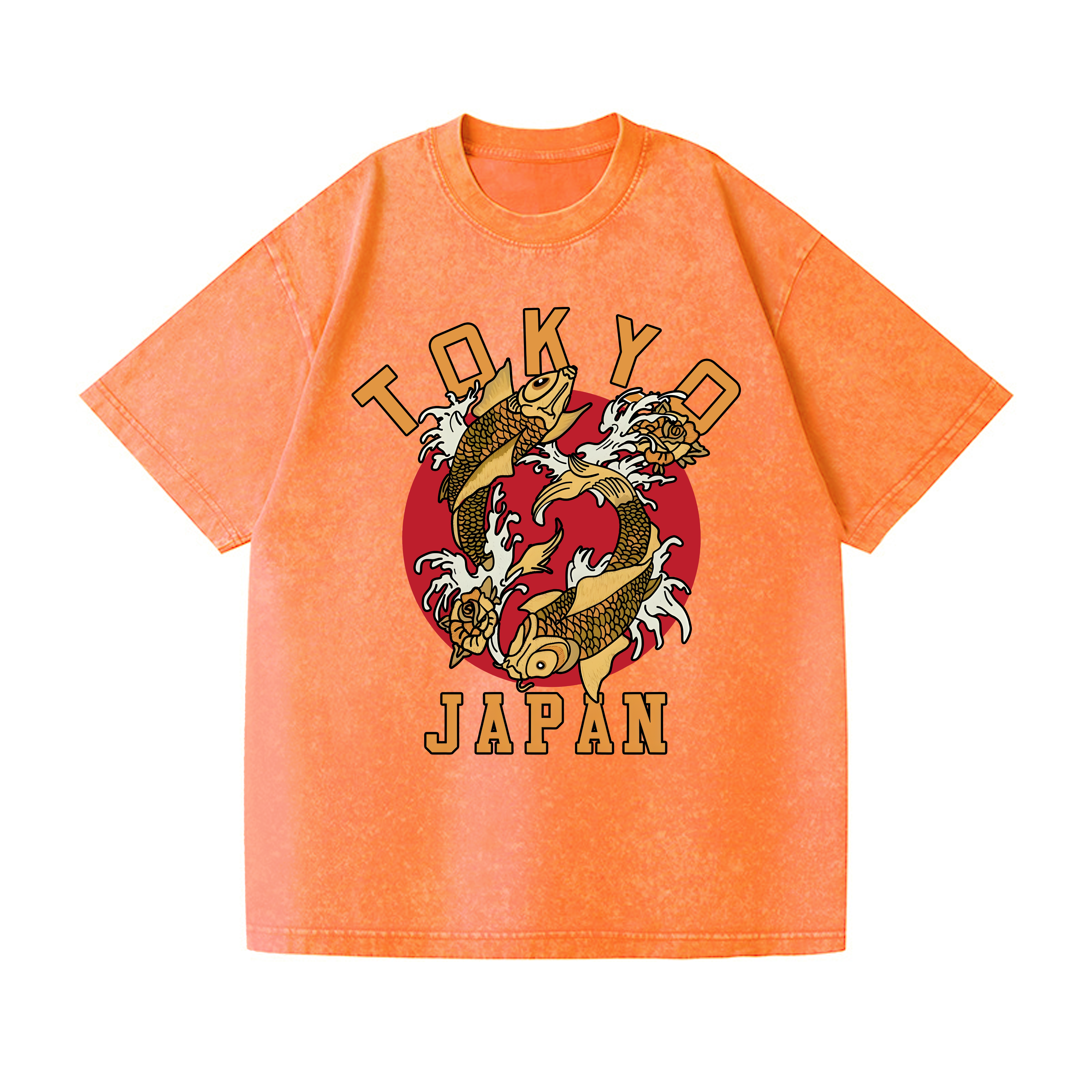 Tokyo Koi Fish Vintage Wash Japanese Design T-Shirt