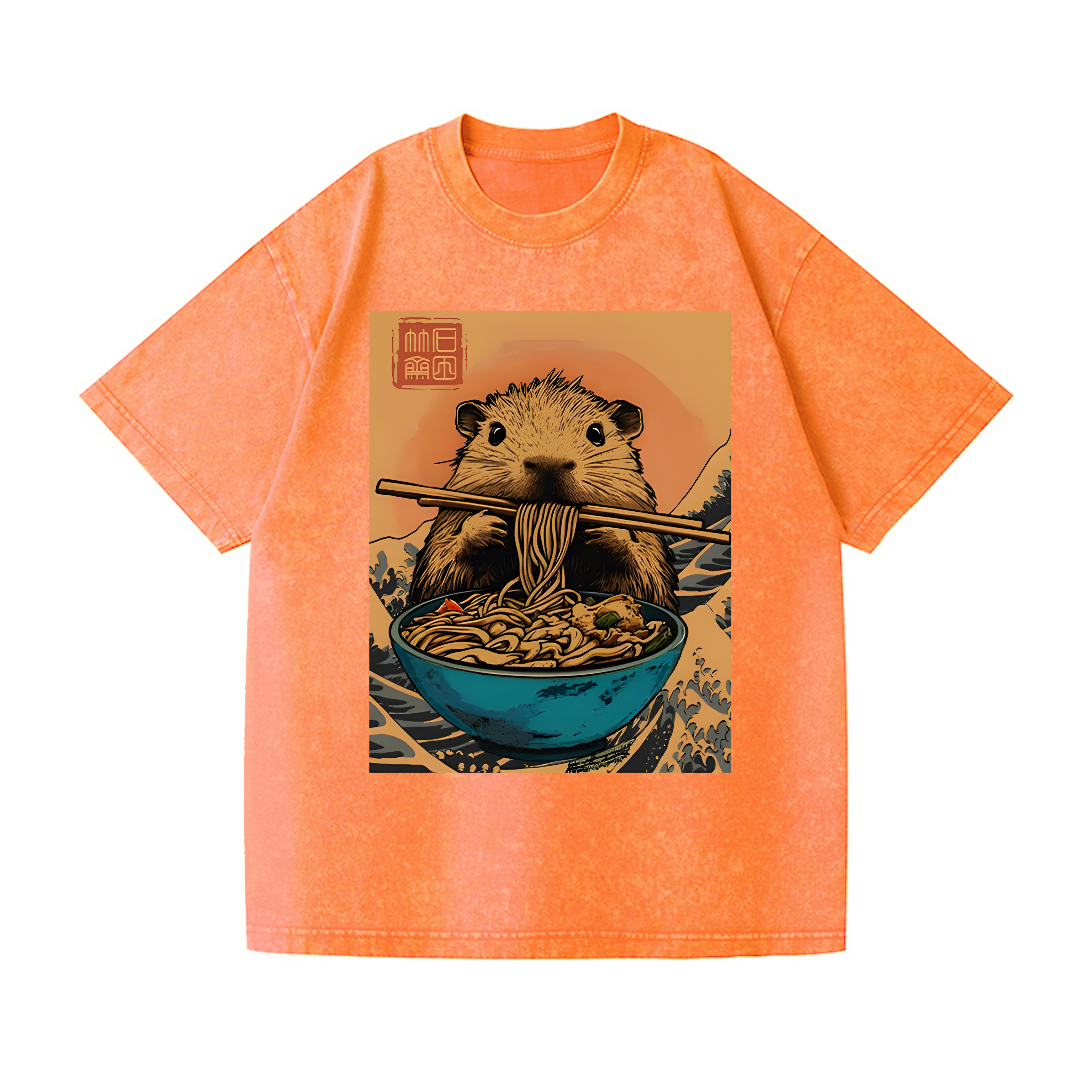 Guinea Pig Ramen Vintage Wash Japanese Design T-Shirt