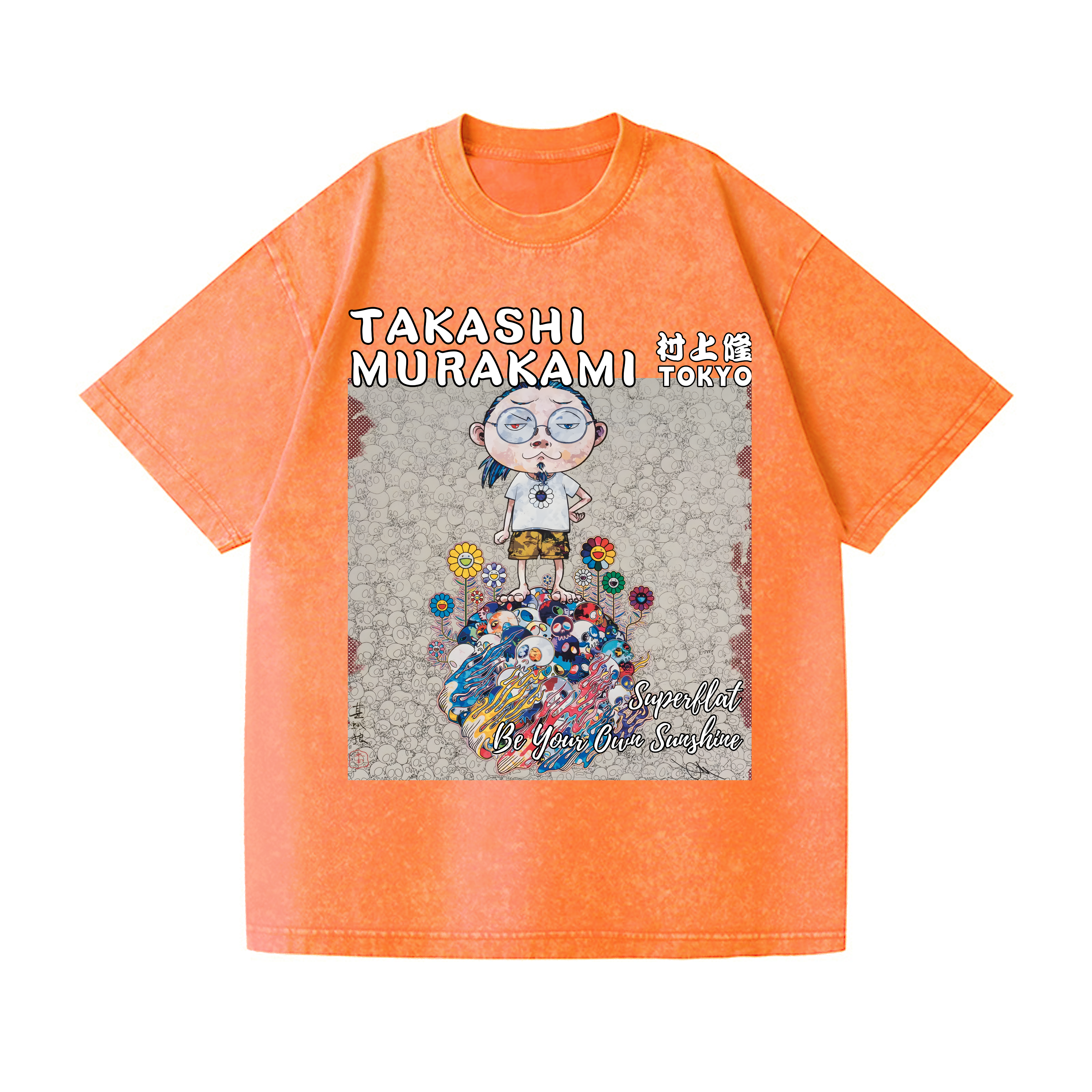Flower TM Vintage Wash Japanese Design T-Shirt